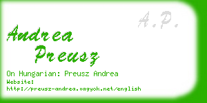 andrea preusz business card